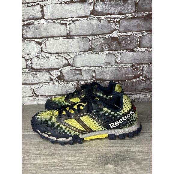 Reebok H20Drain DuraGrip FitFrame Black Neon Yellow Running Shoes Women 7.5US/38 - Picture 7 of 16